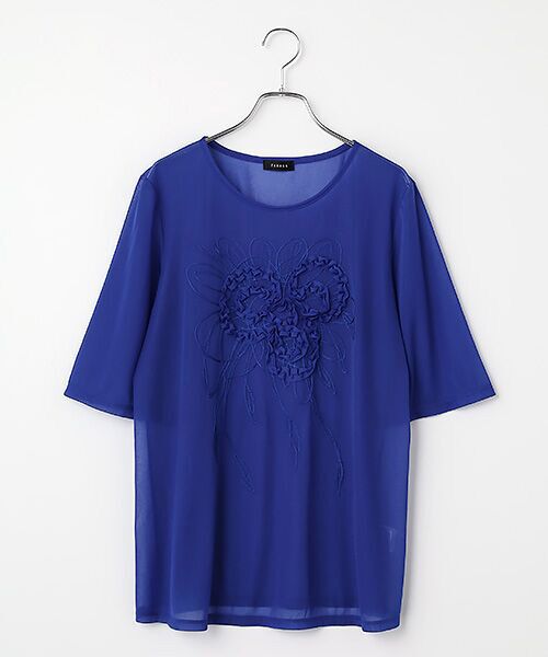 TABASA / タバサ Tシャツ | シフォン フラワー 刺繍 Tシャツ | 詳細10
