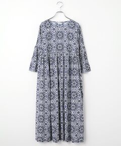 TABASA / タバサ ロング・マキシ丈ワンピース | ピケボイル サークル更紗 プリント ワンピース
