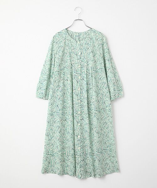 TABASA / タバサ ロング・マキシ丈スカート | シフォン スポテット ドット プリント ワンピース（グリーン）