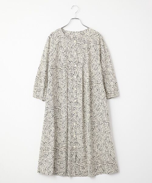 TABASA / タバサ ロング・マキシ丈スカート | シフォン スポテット ドット プリント ワンピース（クロ）