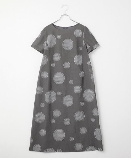 TABASA / タバサ ロング・マキシ丈ワンピース | ドット ジャガード ボイル ワンピース（クロ）