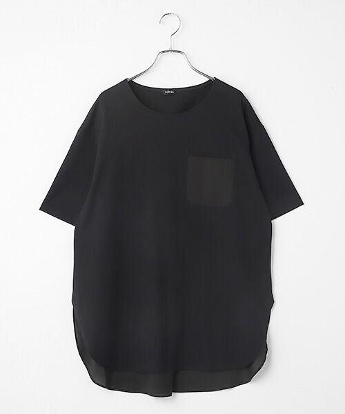 TABASA / タバサ チュニック | 天竺 × ローン チュニック（クロ）