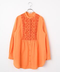 TABASA / タバサ チュニック | 収縮刺繍 ローン 前開き チュニック
