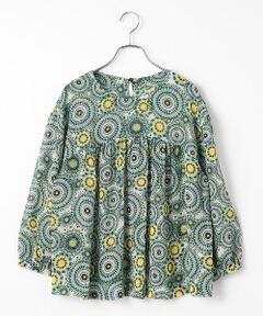 TABASA / タバサ シャツ・ブラウス | モザイク プリント 楊柳 シャーリング ブラウス