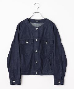 TABASA / タバサ Gジャン・デニムジャケット | 8オンス デニム ノーカラー ジャケット