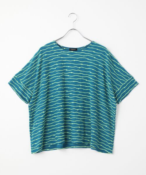 TABASA / タバサ Tシャツ | ウェーブボーダー Tシャツ（グリーン）