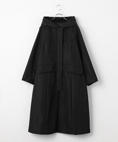 TABASA / タバサ その他アウター | タフタ × フリース ボンディング フード ロング コート