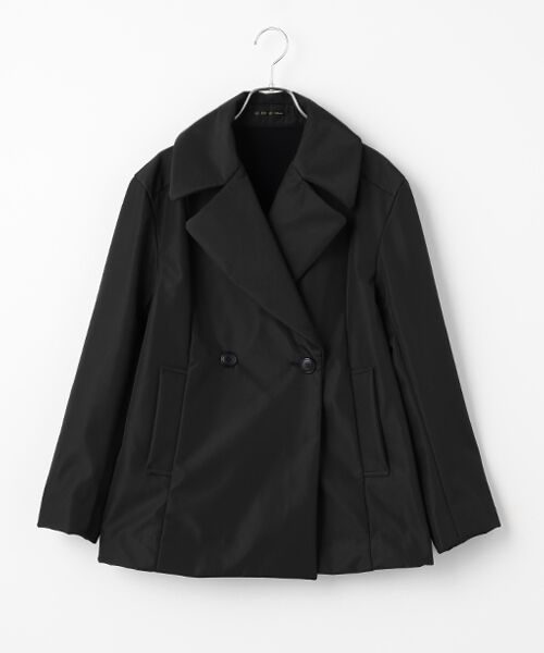 TABASA / タバサ その他アウター | タフタ × フリース ボンディング ピーコート風 ジャケット（クロ）