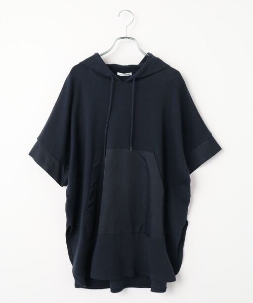 TABASA / タバサ チュニック | 異素材 コンビ フーディー チュニック（コン）