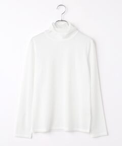 TABASA / タバサ カットソー | フロック調 チュール 起毛 タートルネック カットソー