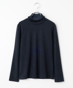 TABASA / タバサ カットソー | フロック調 チュール 起毛 タートルネック カットソー