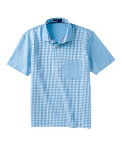 TAKASHIMAYA Tsuhan Edition / タカシマヤ ツーハン・エディション ポロシャツ | 前身布帛切替え鹿の子半袖ポロシャツ