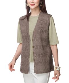 TAKASHIMAYA Tsuhan Edition / タカシマヤ ツーハン・エディション ベスト | 透かし編みニットベスト
