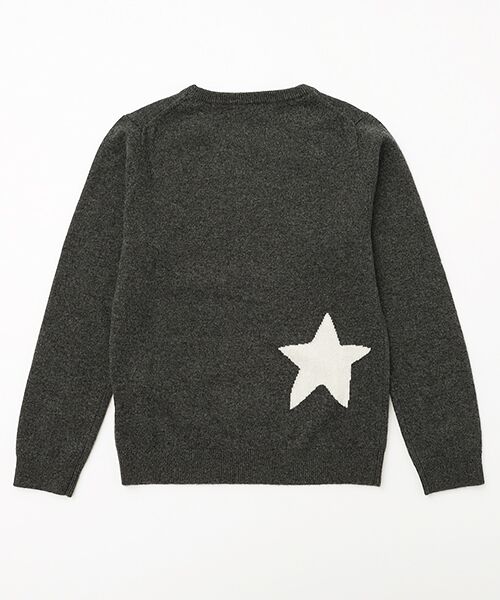 TAKASHIMAYA CASHMERE（キッズ、ストール・マフラー） / タカシマヤ カシミヤ（キッズ、ストール・マフラー） ニット・セーター | 星柄インターシャセーター【130/140】【カシミヤ100％・手洗い可/ドライ】 | 詳細3