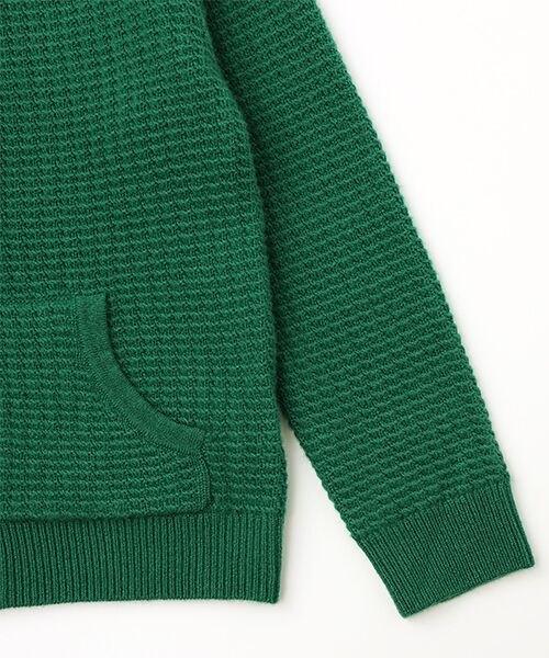 TAKASHIMAYA CASHMERE（キッズ、ストール・マフラー） / タカシマヤ カシミヤ（キッズ、ストール・マフラー） ニット・セーター | ワッフルジップパーカー【130/140】【カシミヤ100％・手洗い可/ドライ】 | 詳細4