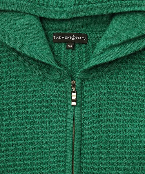 TAKASHIMAYA CASHMERE（キッズ、ストール・マフラー） / タカシマヤ カシミヤ（キッズ、ストール・マフラー） ニット・セーター | ワッフルジップパーカー【130/140】【カシミヤ100％・手洗い可/ドライ】 | 詳細6