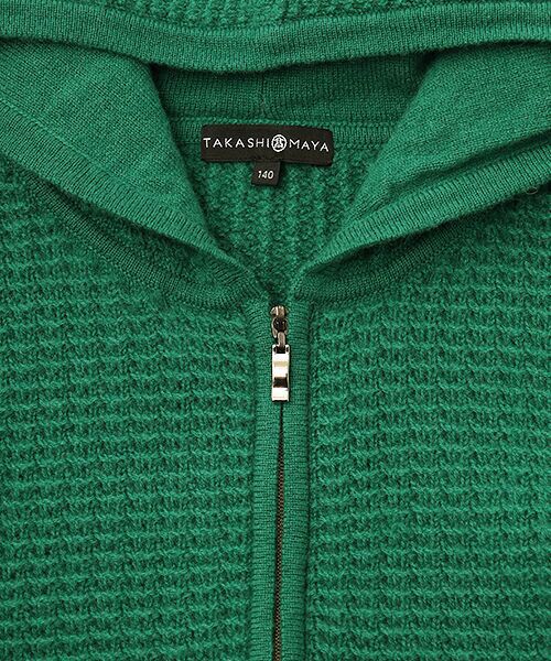 TAKASHIMAYA CASHMERE（キッズ、ストール・マフラー） / タカシマヤ カシミヤ（キッズ、ストール・マフラー） ニット・セーター | ワッフルジップパーカー【150/160】【カシミヤ100％・手洗い可/ドライ】 | 詳細6