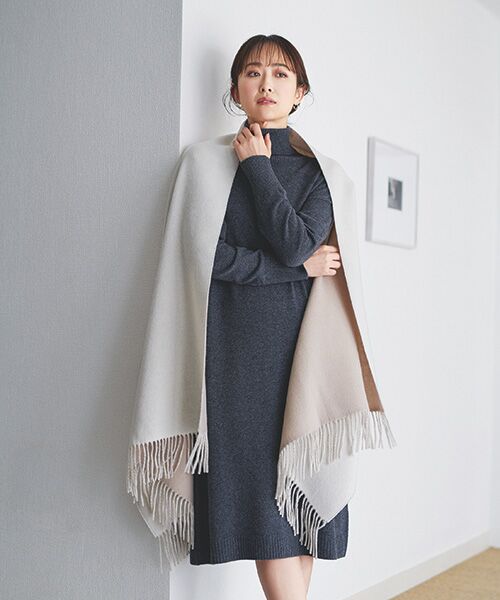 TAKASHIMAYA CASHMERE（キッズ、ストール・マフラー） / タカシマヤ カシミヤ（キッズ、ストール・マフラー） マフラー・ショール・スヌード・ストール | ダブルフェイスビッグストール【日本製・カシミヤ100%】 | 詳細4