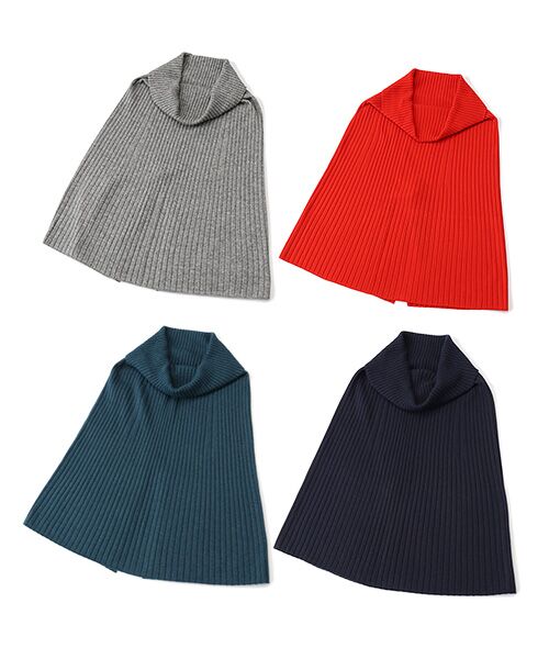 TAKASHIMAYA CASHMERE（キッズ、ストール・マフラー） / タカシマヤ カシミヤ（キッズ、ストール・マフラー） マフラー・ショール・スヌード・ストール | リブ編ポンチョ【日本製・カシミヤ50％/シルク50％・手洗い可】 | 詳細15