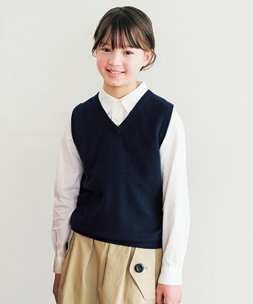 TAKASHIMAYA CASHMERE（キッズ、ストール・マフラー） / タカシマヤ カシミヤ（キッズ、ストール・マフラー） ニット・セーター | Vネックベスト【150/160】【カシミヤ100％・洗濯機で洗える】 | 詳細5