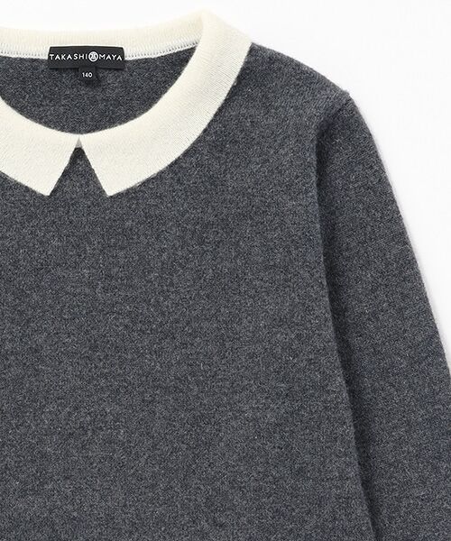 TAKASHIMAYA CASHMERE（キッズ、ストール・マフラー） / タカシマヤ カシミヤ（キッズ、ストール・マフラー） ニット・セーター | 襟付プルオーバー【110/120】【身頃・袖：カシミヤ100%/襟：羊毛70％/カシミヤ30%・手洗い可/ドライ】 | 詳細2