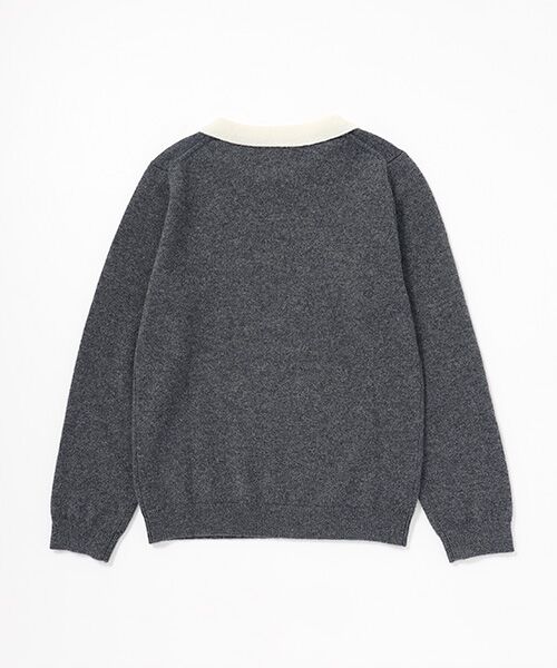TAKASHIMAYA CASHMERE（キッズ、ストール・マフラー） / タカシマヤ カシミヤ（キッズ、ストール・マフラー） ニット・セーター | 襟付プルオーバー【130/140】【身頃・袖：カシミヤ100%/襟：羊毛70％/カシミヤ30%・手洗い可/ドライ】 | 詳細1