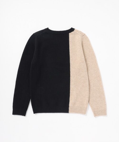 TAKASHIMAYA CASHMERE（キッズ、ストール・マフラー） / タカシマヤ カシミヤ（キッズ、ストール・マフラー） ニット・セーター | バイカラープルオーバー【130/140】【カシミヤ100％・手洗い可/ドライ】 | 詳細1