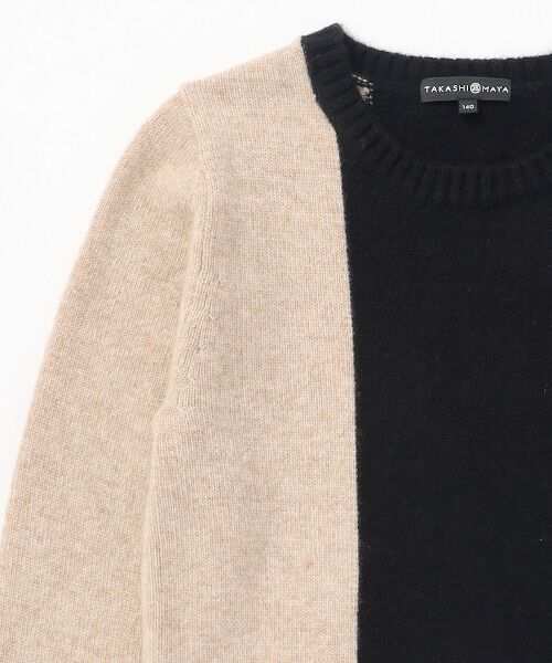 TAKASHIMAYA CASHMERE（キッズ、ストール・マフラー） / タカシマヤ カシミヤ（キッズ、ストール・マフラー） ニット・セーター | バイカラープルオーバー【150/160】【カシミヤ100％・手洗い可/ドライ】 | 詳細2