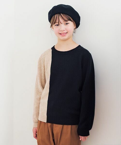 TAKASHIMAYA CASHMERE（キッズ、ストール・マフラー） / タカシマヤ カシミヤ（キッズ、ストール・マフラー） ニット・セーター | バイカラープルオーバー【150/160】【カシミヤ100％・手洗い可/ドライ】 | 詳細5