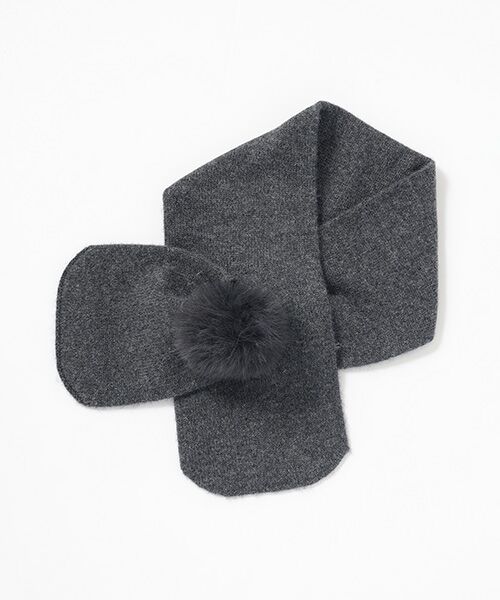 TAKASHIMAYA CASHMERE（キッズ、ストール・マフラー） ファー付ニットマフラー【本体：カシミヤ100％/ファー：ポリエステル100%・手洗い可/ドライ】 ¥9,900