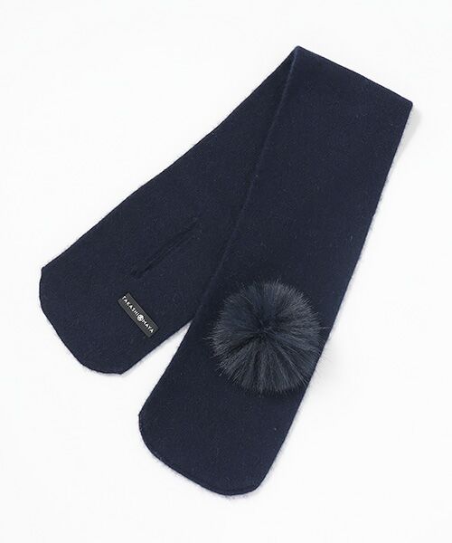 TAKASHIMAYA CASHMERE（キッズ、ストール・マフラー） / タカシマヤ カシミヤ（キッズ、ストール・マフラー） マフラー・ショール・スヌード・ストール | ファー付ニットマフラー【本体：カシミヤ100％/ファー：ポリエステル100%・手洗い可/ドライ】 | 詳細2