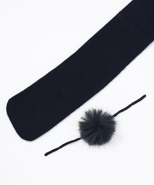 TAKASHIMAYA CASHMERE（キッズ、ストール・マフラー） / タカシマヤ カシミヤ（キッズ、ストール・マフラー） マフラー・ショール・スヌード・ストール | ファー付ニットマフラー【本体：カシミヤ100％/ファー：ポリエステル100%・手洗い可/ドライ】 | 詳細4