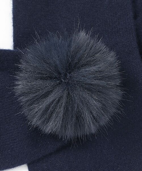 TAKASHIMAYA CASHMERE（キッズ、ストール・マフラー） / タカシマヤ カシミヤ（キッズ、ストール・マフラー） マフラー・ショール・スヌード・ストール | ファー付ニットマフラー【本体：カシミヤ100％/ファー：ポリエステル100%・手洗い可/ドライ】 | 詳細5