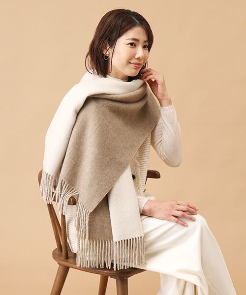 TAKASHIMAYA CASHMERE（キッズ、ストール・マフラー） / タカシマヤ カシミヤ（キッズ、ストール・マフラー） マフラー・ショール・スヌード・ストール | ダブルフェイスビッグストール【日本製･カシミヤ100%】 | 詳細2
