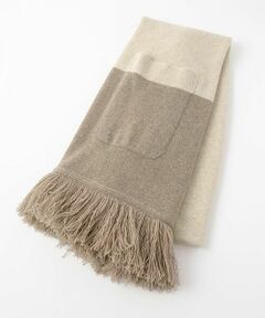 TAKASHIMAYA CASHMERE（キッズ、ストール・マフラー） / タカシマヤ カシミヤ（キッズ、ストール・マフラー） マフラー・ショール・スヌード・ストール | ポケット付フリンジニットストール【日本製･カシミヤ100%】