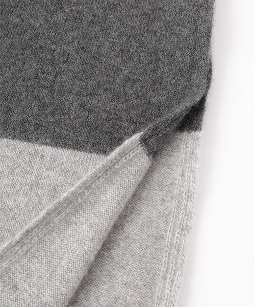 TAKASHIMAYA CASHMERE（キッズ、ストール・マフラー） / タカシマヤ カシミヤ（キッズ、ストール・マフラー） マフラー・ショール・スヌード・ストール | ポケット付フリンジニットストール【日本製･カシミヤ100%】 | 詳細4