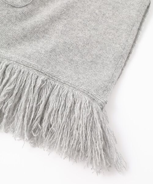 TAKASHIMAYA CASHMERE（キッズ、ストール・マフラー） / タカシマヤ カシミヤ（キッズ、ストール・マフラー） マフラー・ショール・スヌード・ストール | ポケット付フリンジニットストール【日本製･カシミヤ100%】 | 詳細5