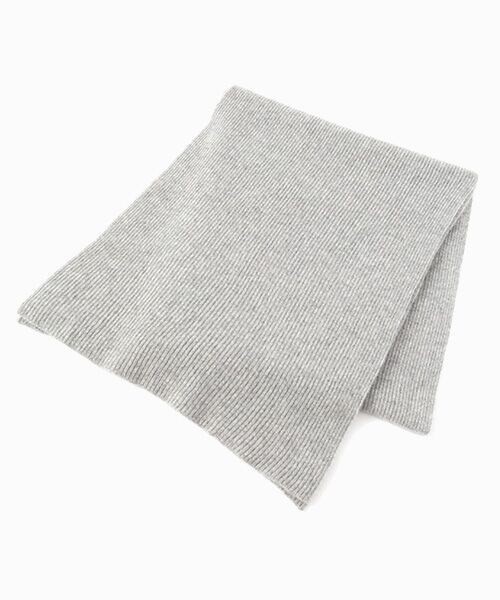 TAKASHIMAYA CASHMERE（キッズ、ストール・マフラー）/タカシマヤ カシミヤ（キッズ、ストール・マフラー） 畦編みストール【日本製･カシミヤ100%】 ライトグレー F