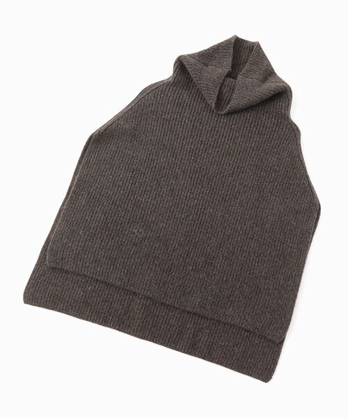 TAKASHIMAYA CASHMERE（キッズ、ストール・マフラー）/タカシマヤ カシミヤ（キッズ、ストール・マフラー） 畦編みポンチョ【日本製･カシミヤ100%】 ブラウン F