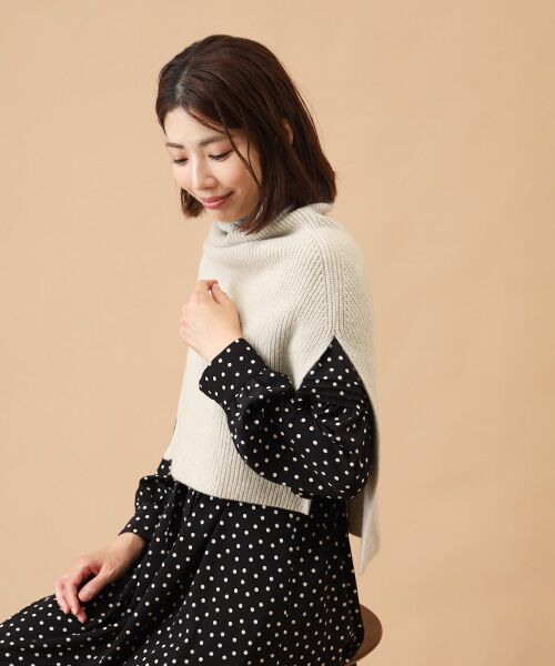 TAKASHIMAYA CASHMERE（キッズ、ストール・マフラー） / タカシマヤ カシミヤ（キッズ、ストール・マフラー） マフラー・ショール・スヌード・ストール | 畦編みポンチョ【日本製･カシミヤ100%】 | 詳細4