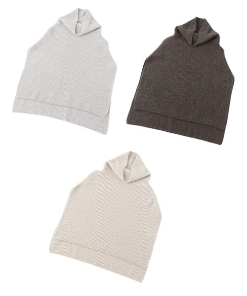 TAKASHIMAYA CASHMERE（キッズ、ストール・マフラー） / タカシマヤ カシミヤ（キッズ、ストール・マフラー） マフラー・ショール・スヌード・ストール | 畦編みポンチョ【日本製･カシミヤ100%】 | 詳細9