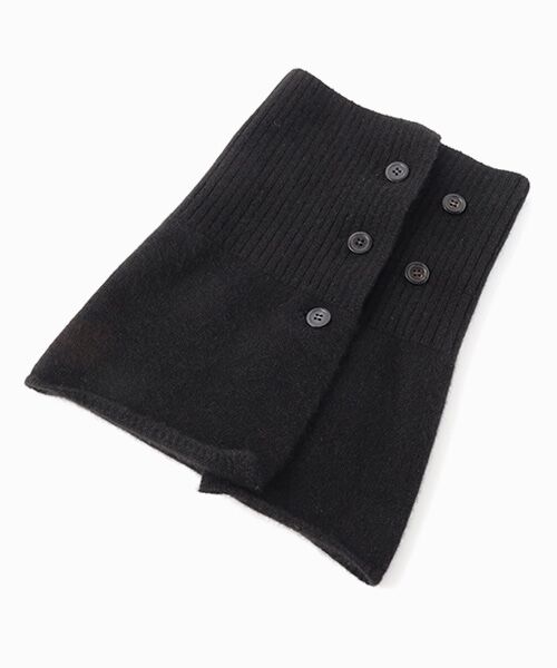 TAKASHIMAYA CASHMERE（キッズ、ストール・マフラー）/タカシマヤ カシミヤ（キッズ、ストール・マフラー） ボタン付きネックウォーマー【日本製･カシミヤ100%】 ブラック F