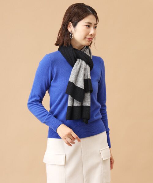 TAKASHIMAYA CASHMERE（キッズ、ストール・マフラー） / タカシマヤ カシミヤ（キッズ、ストール・マフラー） マフラー・ショール・スヌード・ストール | 配色ストール【日本製・カシミヤ50％ シルク50％】 | 詳細2