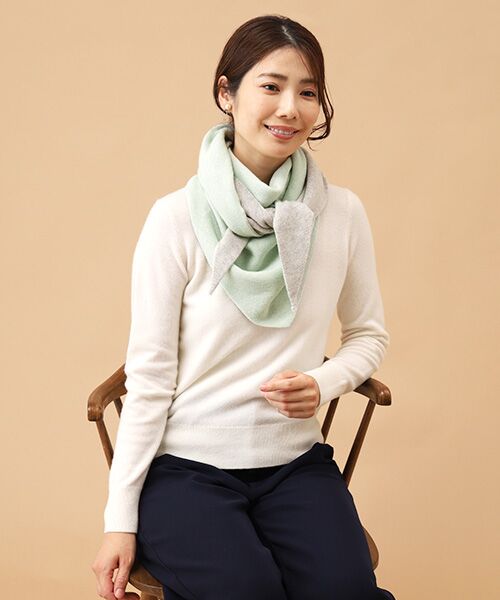 TAKASHIMAYA CASHMERE（キッズ、ストール・マフラー） / タカシマヤ カシミヤ（キッズ、ストール・マフラー） マフラー・ショール・スヌード・ストール | 三角ストール【日本製・カシミヤ50％ シルク50％・手洗い可】 | 詳細6
