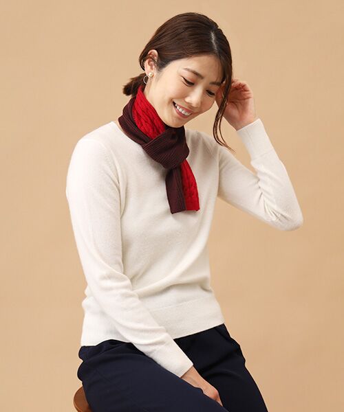 TAKASHIMAYA CASHMERE（キッズ、ストール・マフラー） / タカシマヤ カシミヤ（キッズ、ストール・マフラー） マフラー・ショール・スヌード・ストール | バイカラー差込みマフラー【日本製・カシミヤ100％・手洗い可】 | 詳細2