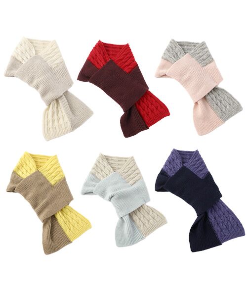 TAKASHIMAYA CASHMERE（キッズ、ストール・マフラー） / タカシマヤ カシミヤ（キッズ、ストール・マフラー） マフラー・ショール・スヌード・ストール | バイカラー差込みマフラー【日本製・カシミヤ100％・手洗い可】 | 詳細11