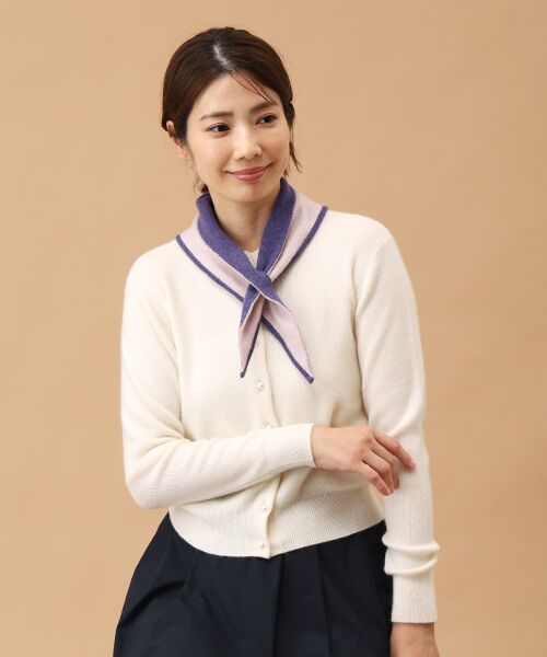 TAKASHIMAYA CASHMERE(キッズ、ストール・マフラー) / タカシマヤ カシミヤ(キッズ、ストール・マフラー) マフラー・ショール・スヌード・ストール | 三角ミニマフラー(リバーシブル)【日本製・カシミヤ100%・手洗い可】 | 詳細6