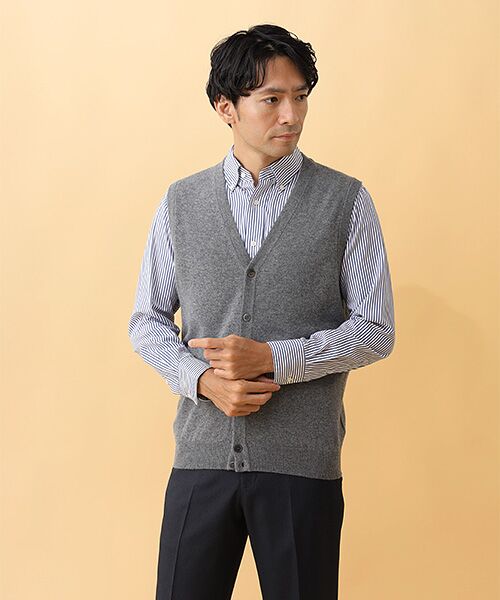 TAKASHIMAYA CASHMERE（レディース、メンズ） / タカシマヤ カシミヤ（レディース、メンズ） ベスト | カシミヤ 前開きベスト【3L】 | 詳細2