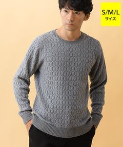 カシミヤ ミドルゲージクルーネックセーター【S/M/L】