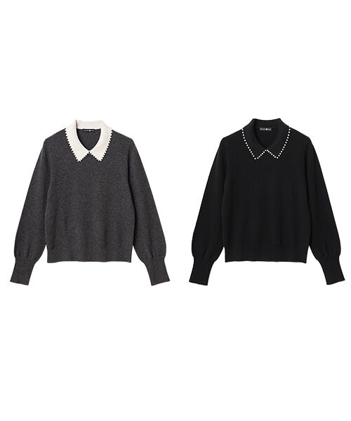 TAKASHIMAYA CASHMERE（レディース、メンズ） / タカシマヤ カシミヤ（レディース、メンズ） ニット・セーター |  襟端パール調セーター【S/M/L】 | 詳細8